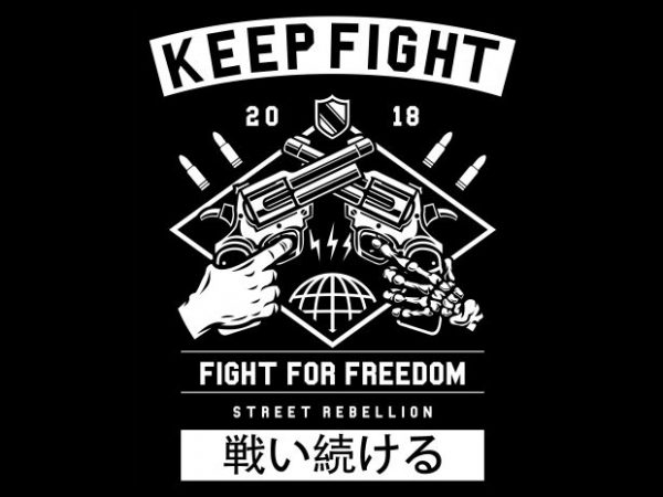 Keep fight tshirt design for sale