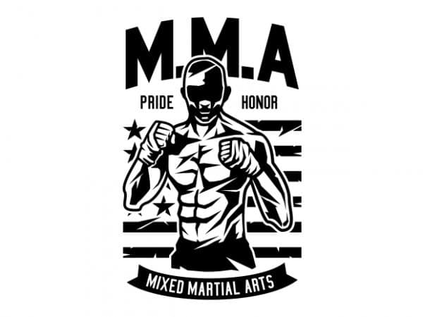 Mma fighter vector t-shirt design template