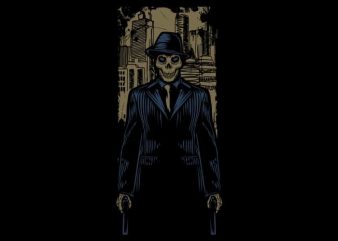 Mafia skull tshirt design for sale