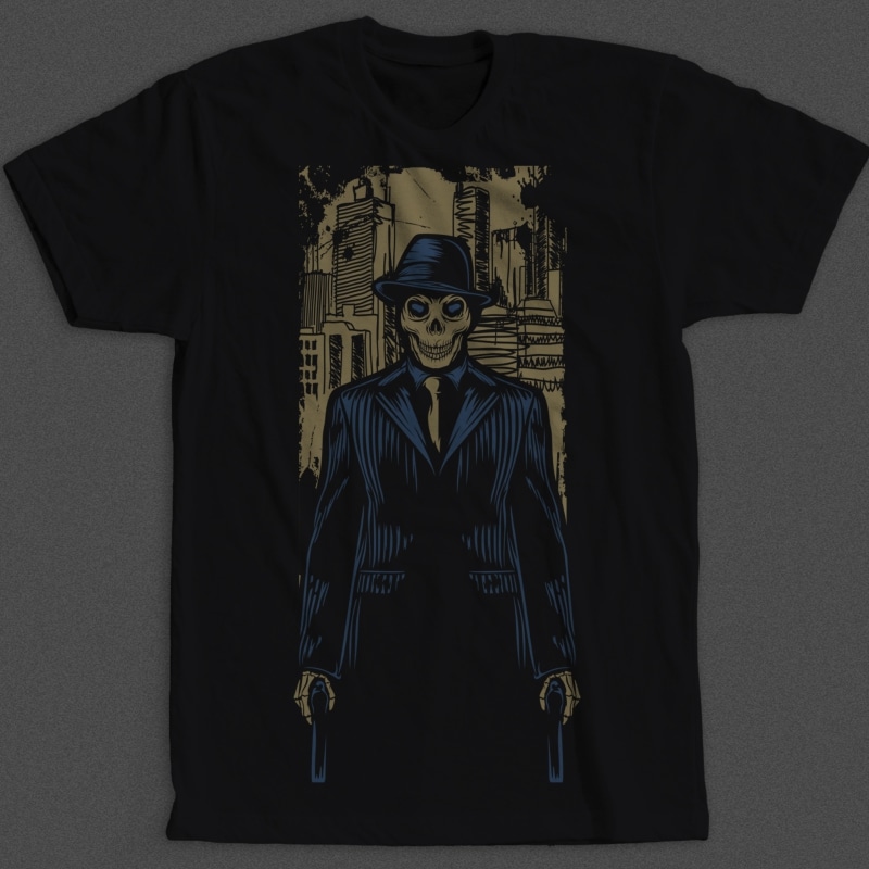 Mafia Skull t shirt designs for merch teespring and printful