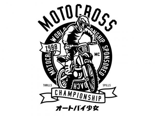 Moto cross print ready vector t shirt design