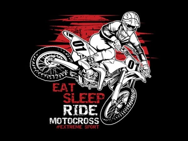 Motocross print ready vector t shirt design