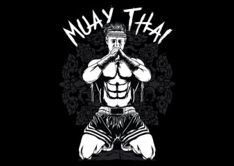 Muay thai tshirt design vector