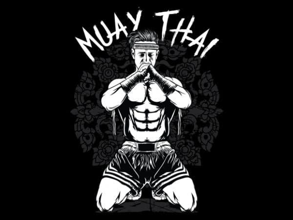 Muay thai tshirt design vector