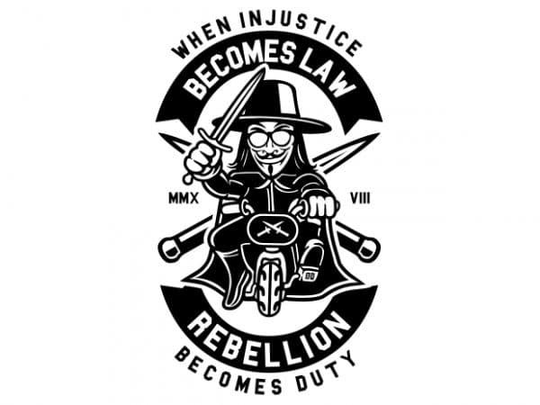 Rebellion becomes duty vector t-shirt design for commercial use