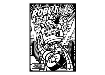 Robot Attack vector t-shirt design
