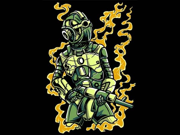 Robot soldier t shirt design