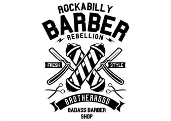 Rockabilly Barber graphic t-shirt design