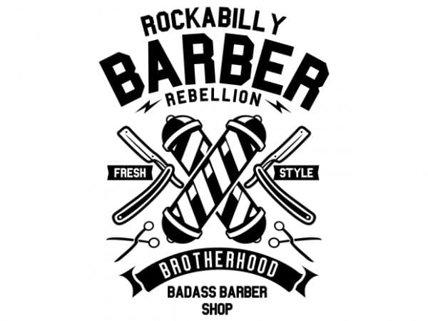 Rockabilly barber graphic t-shirt design