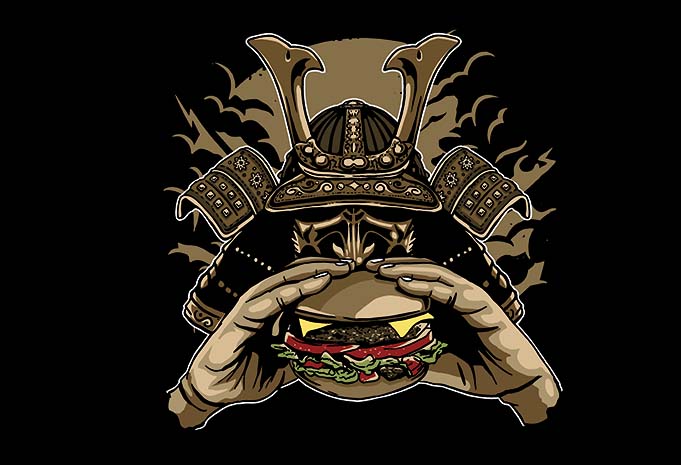 Samurai Burger t shirt design buy t shirt design Samurai Burger buy sthirt design - Samurai Burger t shirt design buy t shirt design