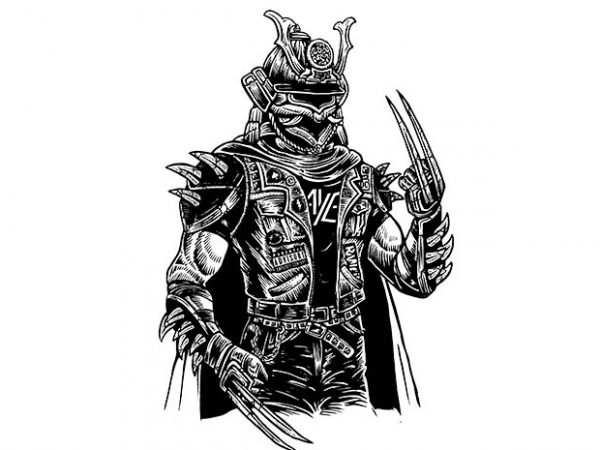 Samurai punk t shirt design