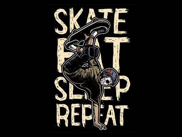 Skate eat sleep repeat t shirt design