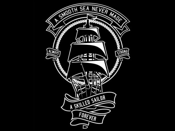 Skilled sailor print ready vector t shirt design