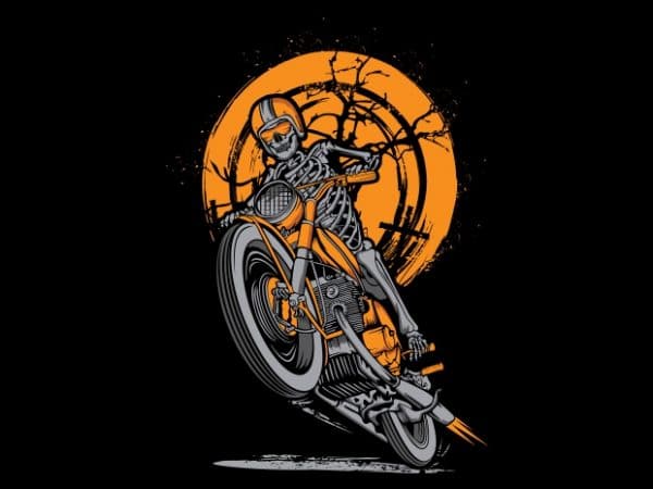 Skull rider vector t-shirt design