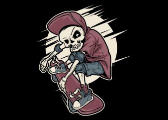 Skull skates graphic t-shirt design