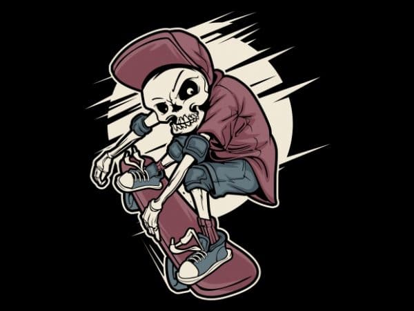 Skull skates graphic t-shirt design