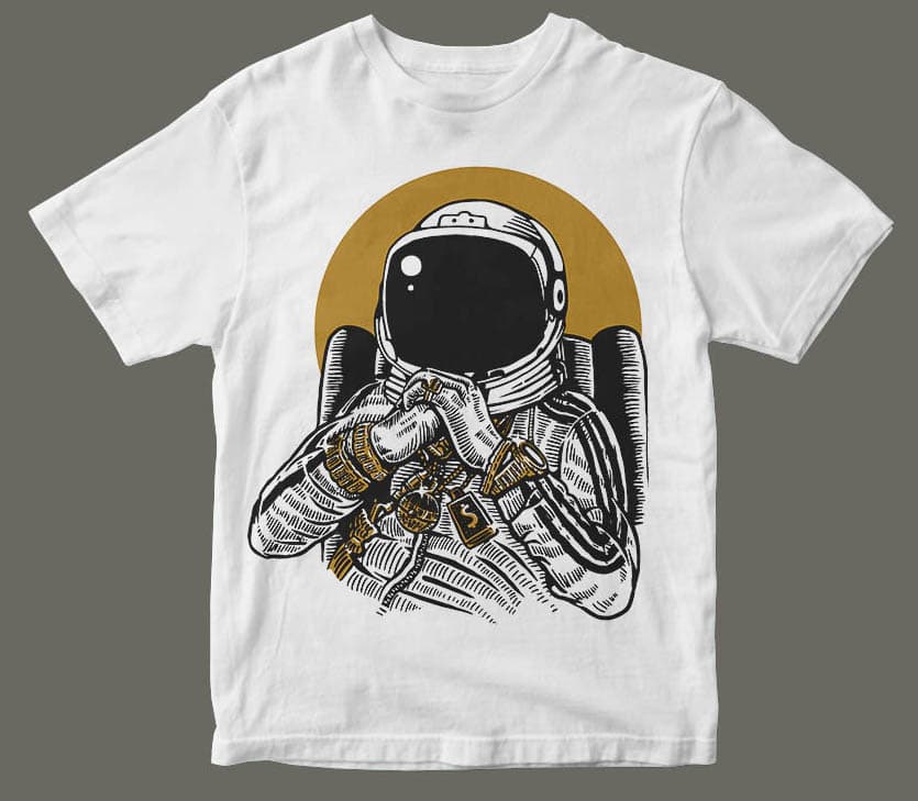 Space Dee Jay t shirt design t shirt designs for sale