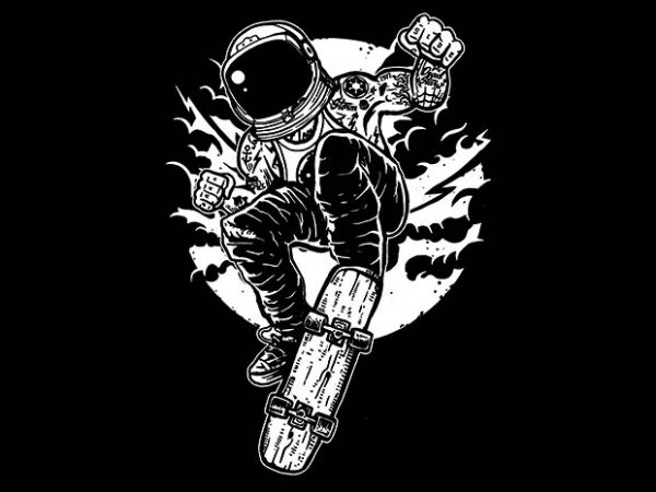 Space skater t shirt design