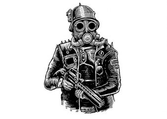 Steampunk Soldier t shirt design