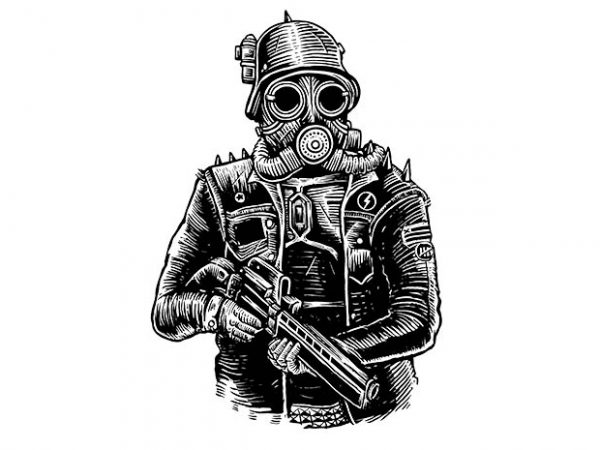 Steampunk soldier t shirt design