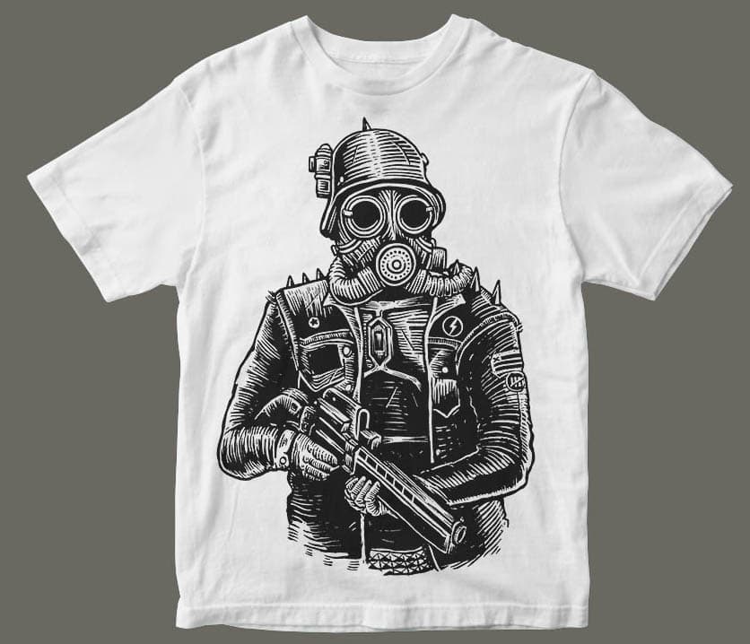 Steampunk Soldier t shirt design tshirt factory