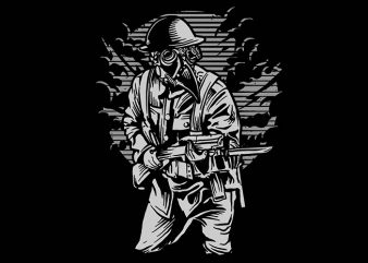 Steampunk Style Soldier t shirt design