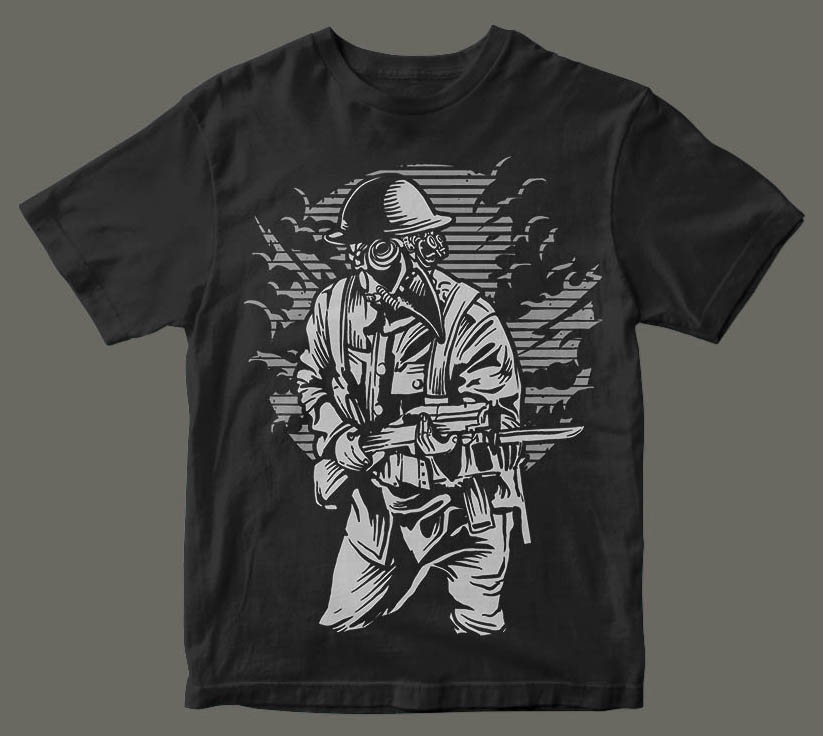 Steampunk Style Soldier t shirt design tshirt factory