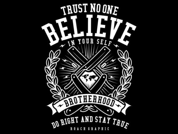 Trust no one graphic t-shirt design
