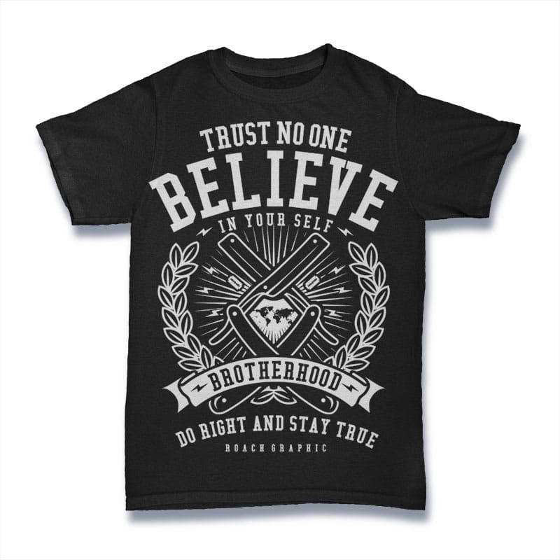 Trust No One t shirt designs for merch teespring and printful