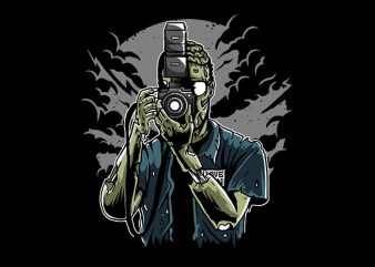 Zombie Photographer t shirt design