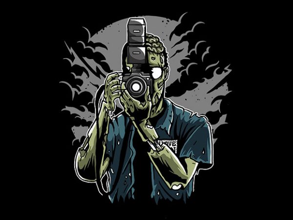 Zombie photographer t shirt design