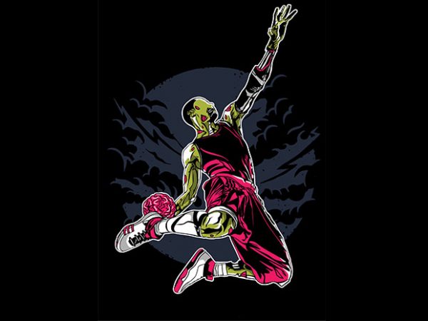 Zombie slam dunk t shirt design