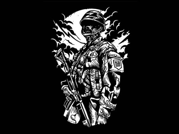 Zombie soldier t shirt design