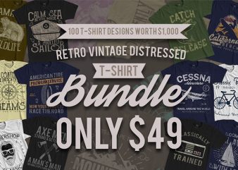 100 Retro Vintage T-Shirt Designs