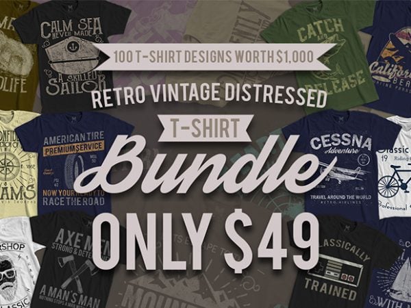 100 retro vintage t-shirt designs