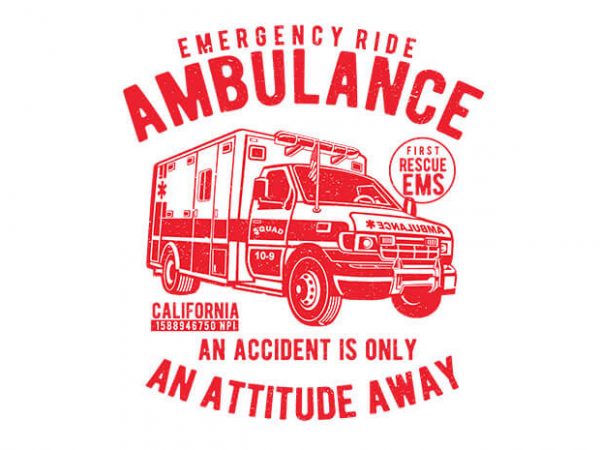 Ambulance vector t shirt design