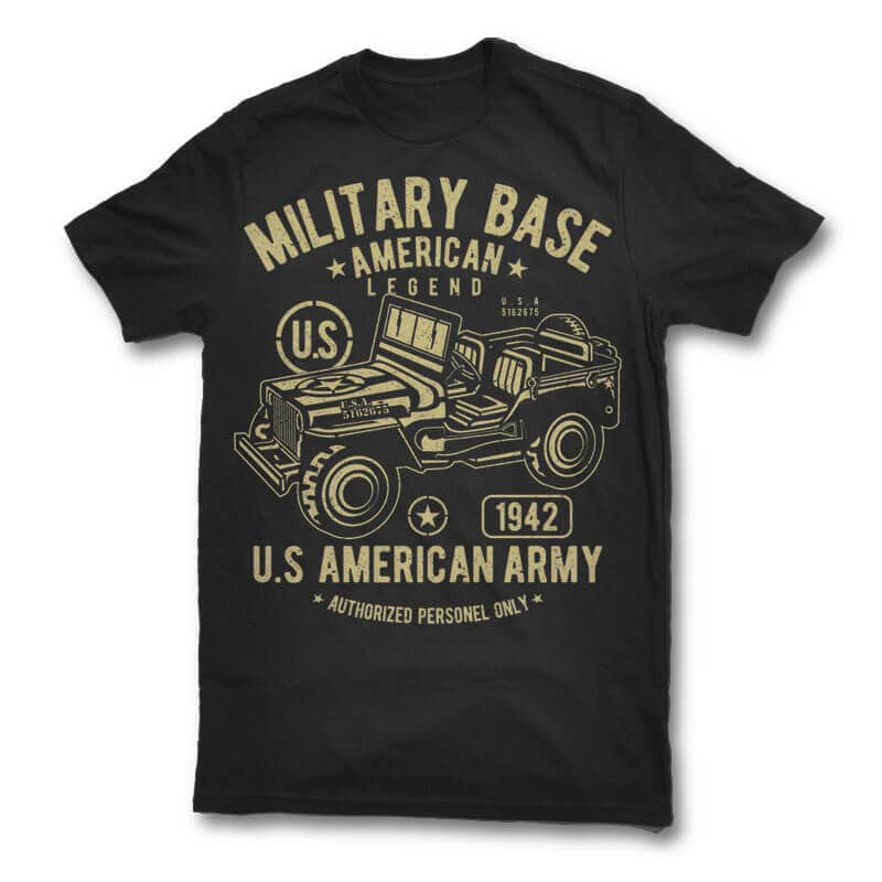 American Army Jeep vector design t shirt design png