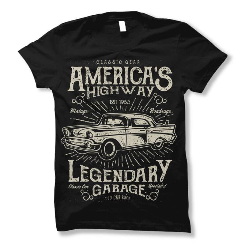 Americas Highway vector t shirt design t shirt design png