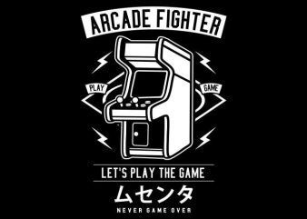 Arcade Fighter print ready vector t shirt design