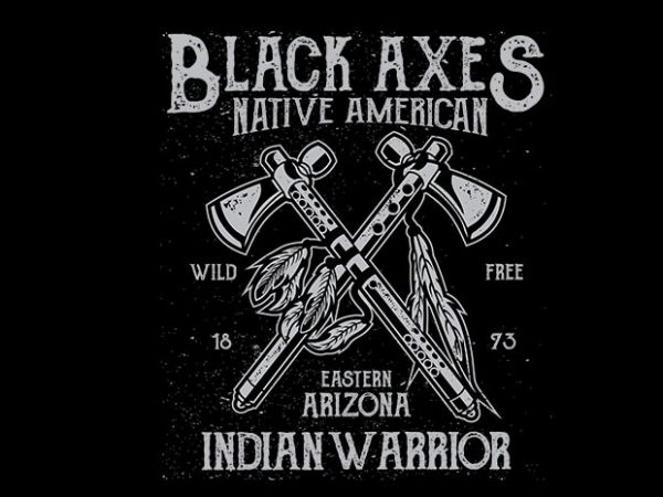 Black axes vector t shirt design