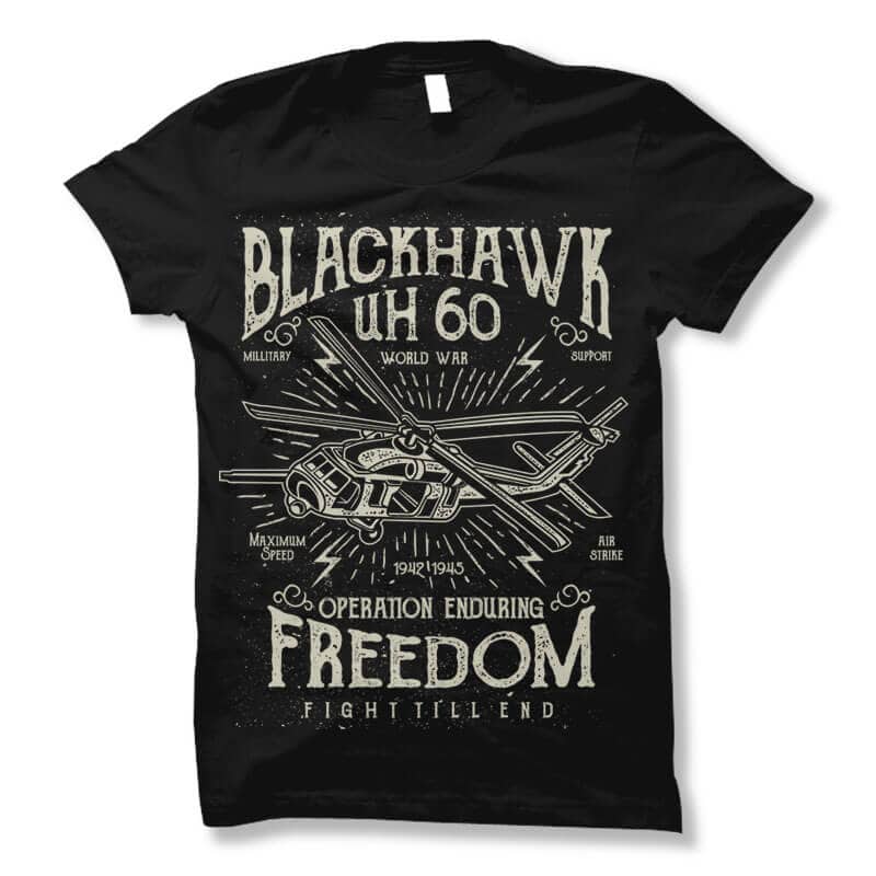 Blackhawk vector t shirt design commercial use t shirt designs