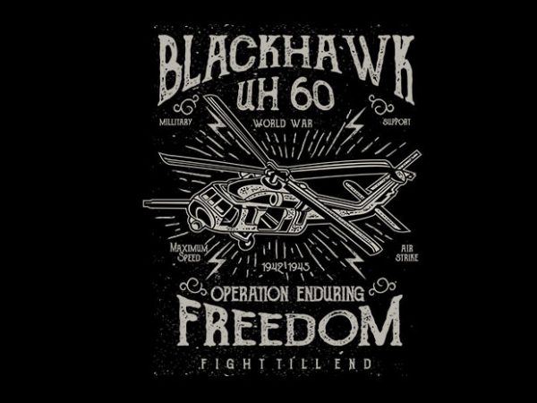 Blackhawk vector t shirt design
