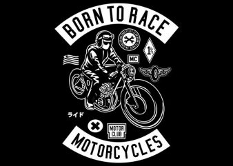 Born To Race vector t-shirt design template