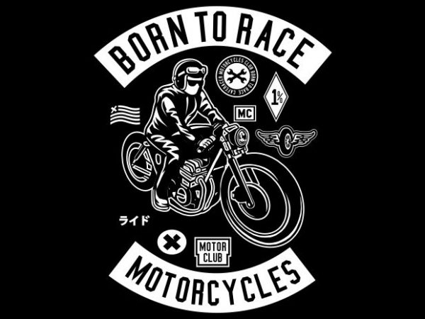 Born to race vector t-shirt design template