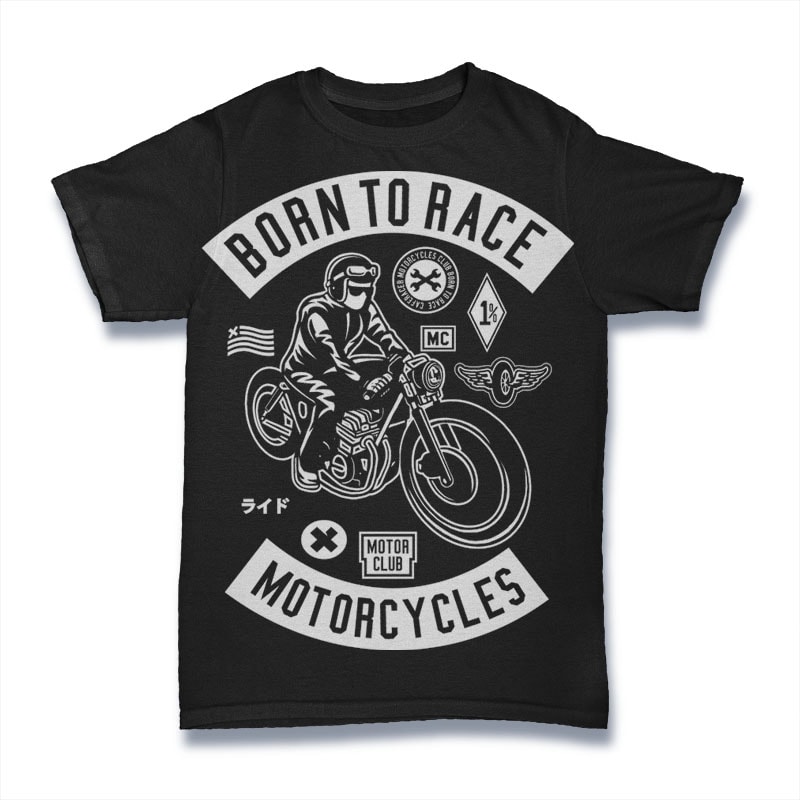 Born To Race t shirt designs for print on demand