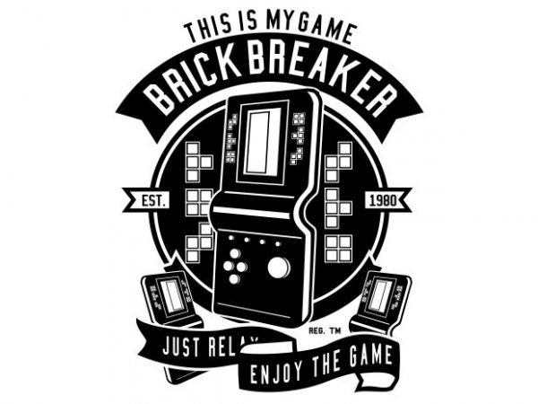 Brick breaker graphic t-shirt design