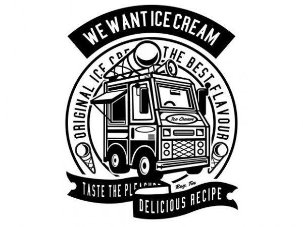 Ice cream truck tshirt design for sale