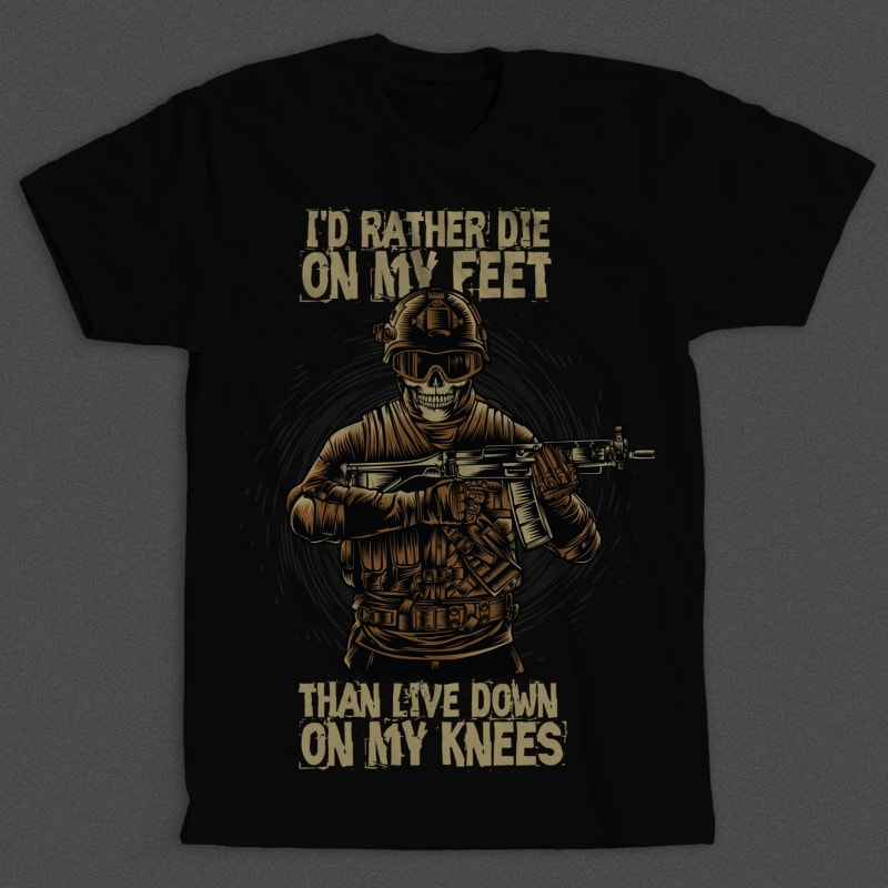 Military Skull t-shirt designs for merch by amazon