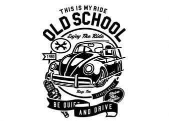 Old School Ride vector t-shirt design for commercial use