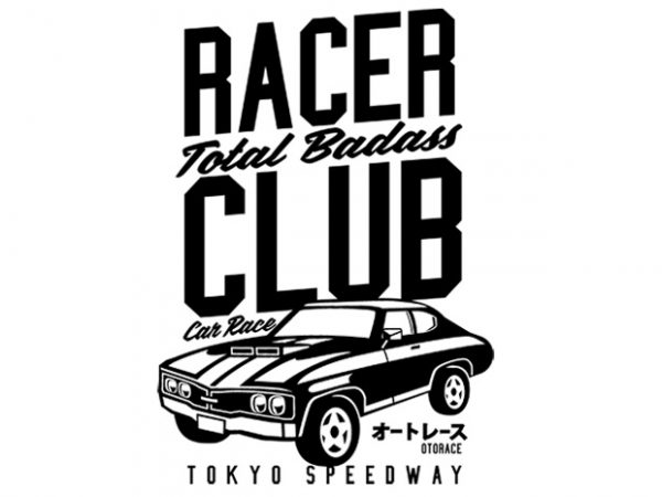 Racer club tshirt design vector